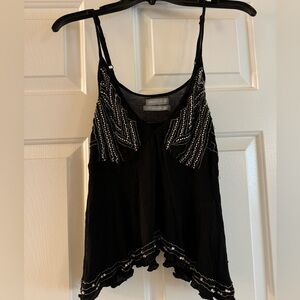 Urban outfitters flowy spaghetti strap, black tank with silver gems
